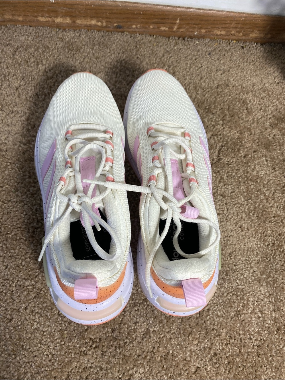 ADIDAS WOMEN'S RACER TR23 SHOES SNEAKER OFF WHITE ORCHID BEIGE SIZE 10 - Picture 9 of 11